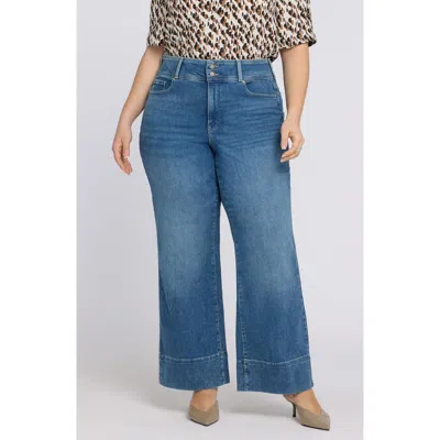 Nydj Teresa Wide Hem Wide Leg Jeans In Blue