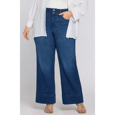 Nydj Teresa Wide Hem Wide Leg Jeans In Blue