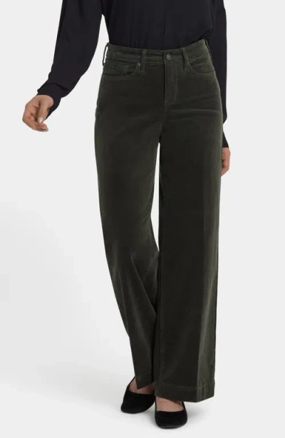 Nydj Teresa Wide Leg Corduroy Pants In Green