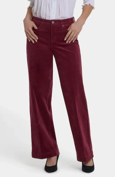 Nydj Teresa Wide Leg Corduroy Pants In Red