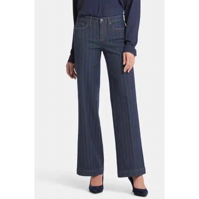 Nydj Teresa Striped Wide Leg Jeans In Twilight