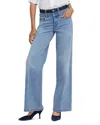 Nydj Teresa Wide Leg Jeans With Contrast Double Waistband In Santiago Sea In Santiago Sea