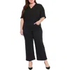 Nydj Teresa Womens Ankle Stretch Wide Leg Jeans In Black