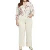 Nydj Teresa Womens Cuffed Denim Wide Leg Jeans In White