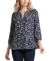 Nydj Semisheer Pintuck Blouse In Blubonnet