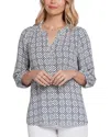 Nydj High-low Crepe Blouse In Early Bird
