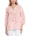 Nydj Womens Chiffon Pleated Button-down Top In Gianna Garden