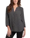 Nydj High-low Crepe Blouse In Pearl Meda