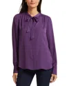Nydj Tie Neck Satin Button-up Shirt
