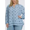 Nydj Trinity Long Sleeve Top In Blue