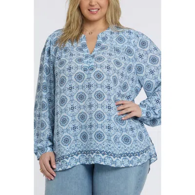Nydj Trinity Long Sleeve Top In Blue