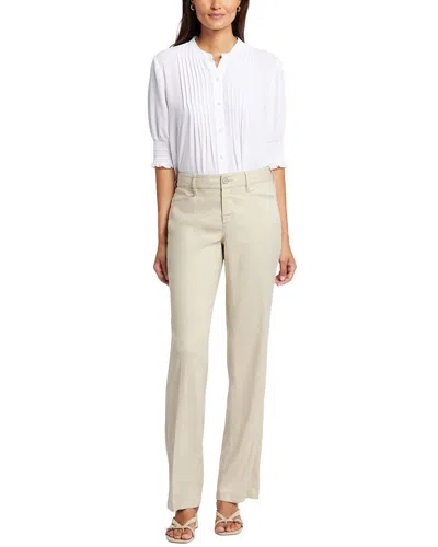 Nydj Trouser Feather Linen-blend Trouser In Neutral