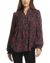 Nydj Pleated Yoke Long Sleeve Peasant Blouse