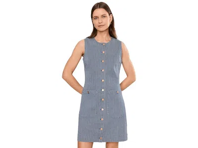 Nydj Utility Dress Women's Dress Malaga Stripe: Sm (us 4-6) In Gray