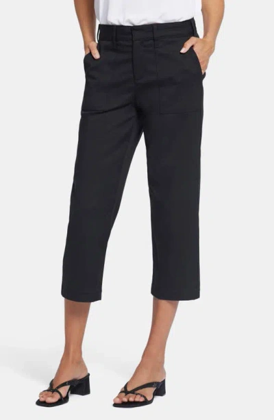 Nydj Utility High Waist Crop Trousers In Black