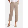 Nydj Utility Pocket Relaxed Crop Straight Leg Jeans In Country Oak
