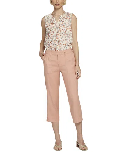 Nydj Utility Soulmate Linen-blend Pant Jean In Pink