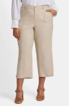 Nydj Utility Wide Leg Capri Linen Blend Pants In Feather