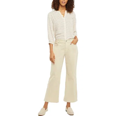 Nydj Waist Match Womens Cropped Mid-rise Flared Jeans In Yellow