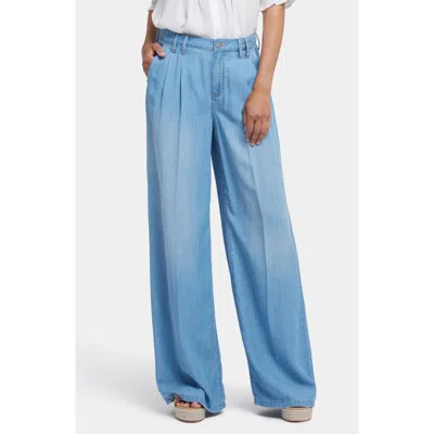 Nydj Whitney High Waist Pleated Wide Leg Trousers In Canary Beach