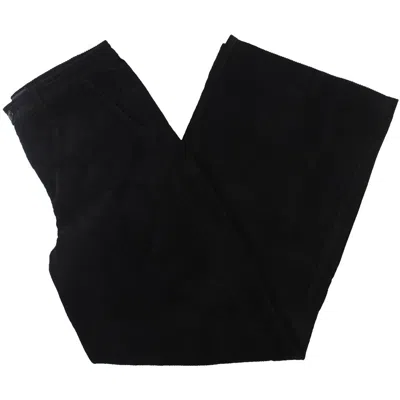 Nydj Whitney Womens Ribbed Corduroy Wide Leg Jeans In Black