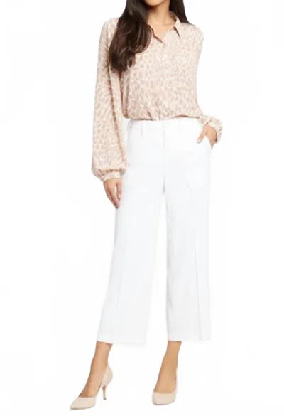 Nydj Wide Leg Cargo Cropped Pants In White In Multi