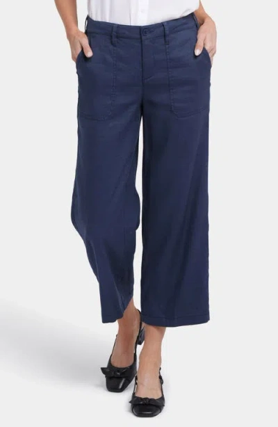 NYDJ NYDJ WIDE LEG CROP LINEN BLEND PANTS