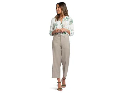 Nydj Wide Leg Cropped Cargo In Brown