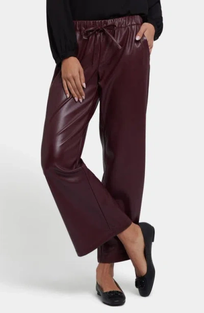 Nydj Wide Leg Faux Leather Pants In Purple