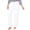 Nydj Wide Leg Linen Blend Pants In Optic White In White