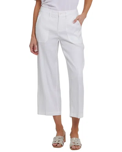 Nydj Wide Leg Linen-blend Fairytale Wide Leg Jean In White