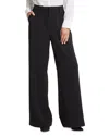 Nydj Mona Black Linen-blend Wide Leg Jean In Black