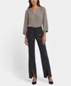 Nydj Women's Coated Marilyn Straight Front Slit Jeans In Black