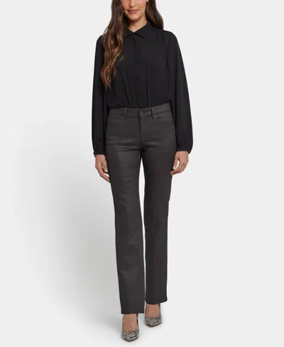 Nydj Women's Coated Marilyn Straight Jeans In Black