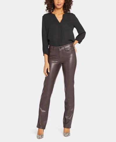 NYDJ WOMEN'S FAUX LEATHER MARILYN STRAIGHT PANTS