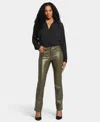 Nydj Marilyn Faux Leather Straight Leg Pants In Green