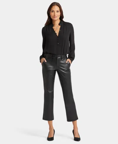 Nydj Women's Faux Leather Straight Ankle Pants In Black