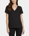 Nydj Flutter Sleeve Blouse In Black