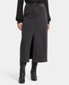Nydj High Waist Slit Front Denim Maxi Skirt In Cloud Stone