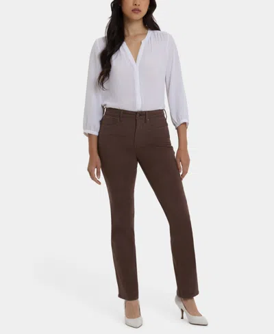Nydj Women's High Rise Marilyn Straight Jeans In Brown