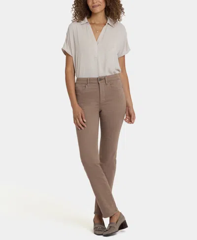 Nydj Women's High Rise Marilyn Straight Jeans In Brown