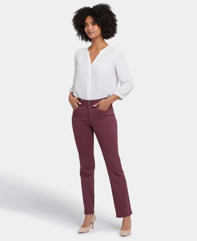 Nydj Women's High Rise Marilyn Straight Jeans In Dark Cherry