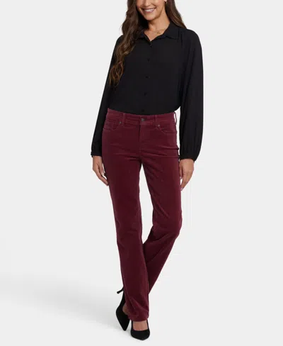 Nydj Women's Marilyn Straight Corduroy Pants In Red
