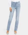 Nydj Marilyn Frayed Two-button Ankle Straight Leg Jeans In Haley