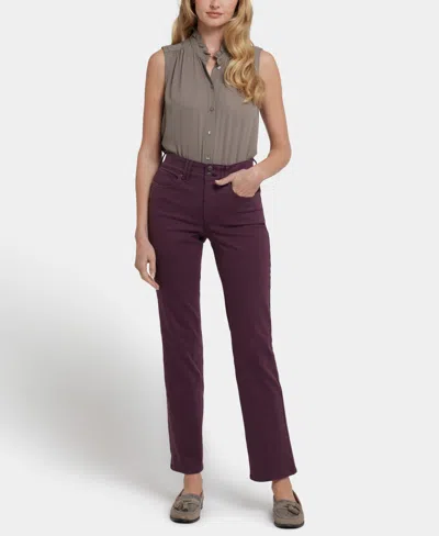 Nydj Women's Marilyn Straight Wide Waistband Jeans In Purple