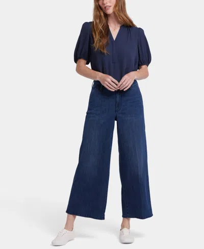 Nydj Women's Mona Wide Leg Trouser Ankle Jeans In Blue