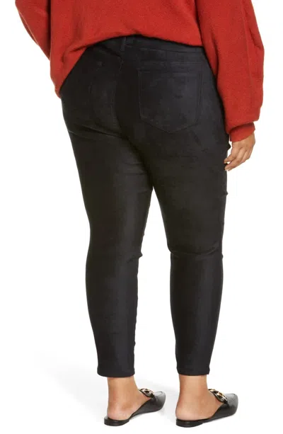 Nydj Women's  Ami Skinny Pants Black Faux Suede Cropped Jzz470