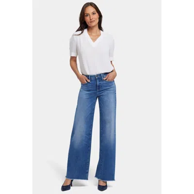Nydj Women's  Teresa Jeans Picasso Lake Denim Stretch Zip Fly Wide Leg Red1238 In Blue