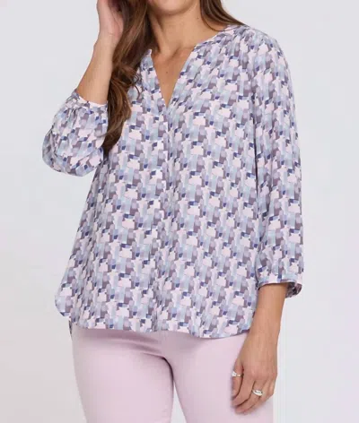 Nydj Women's Pintuck Blouse In Aurora Abstract In Multi