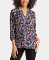 Nydj Pintuck Blouse In Midnight Plumes